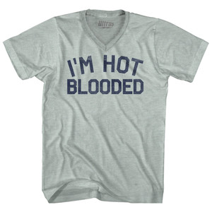 I'm Hot Blooded Adult Tri-Blend V-neck T-shirt - Athletic Cool Grey I'm Hot Blooded Adult Tri-Blend V-neck T-shirt - Athletic Cool Grey