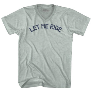 let Me Ride Adult Tri-Blend V-neck T-shirt - Athletic Cool Grey