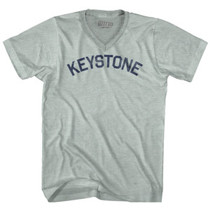 Keystone Adult Tri-Blend V-neck T-shirt-Athletic Cool Grey