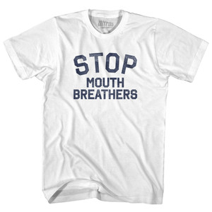 Stop Mouth Breathers Youth Cotton T-shirt-White