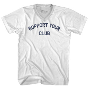 Support Your Club Adult Tri-Blend V-neck T-shirt - White