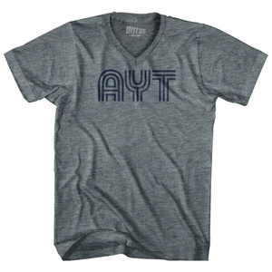 Antalya Airport AYT Adult Tri-Blend V-neck T-shirt - Athletic Grey