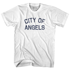 City Of Angeles Womens Cotton Junior Cut T-Shirt - White