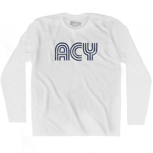 Atlantic City Airport ACY Adult Cotton Long Sleeve T-shirt - White