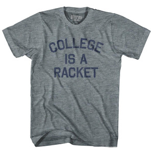 College Is A Racket Womens Tri-Blend Junior Cut T-Shirt - Athletic Grey