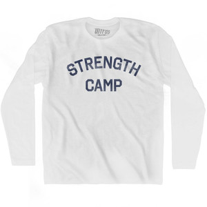 Strength Camp Adult Cotton Long Sleeve T-Shirt - White