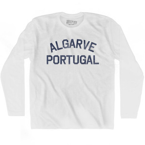 Algarve Portugal Adult Cotton Long Sleeve T-Shirt - White