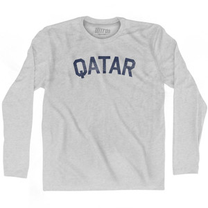 Qatar Adult Cotton Long Sleeve T-Shirt - Grey Heather