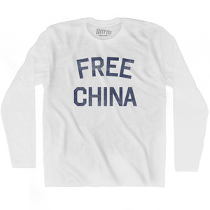 Free China Adult Cotton Long Sleeve T-Shirt - White