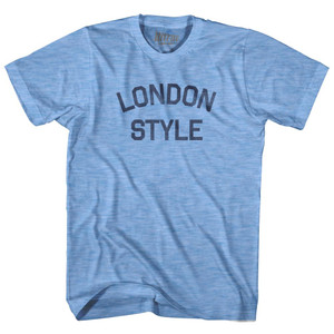 London Style Adult Tri-Blend T-Shirt - Athletic Blue