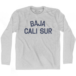 Baja Cali Sur Adult Cotton Long Sleeve T-Shirt - Grey Heather