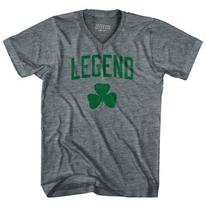Legend Clover Adult Tri-Blend V-Neck T-Shirt-Athletic Grey