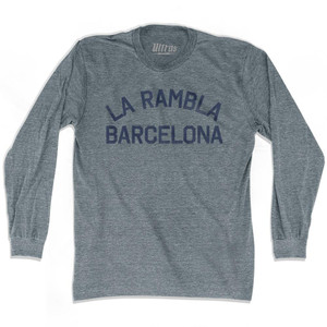La Rambla Barcelona Adult Tri-Blend Long Sleeve T-Shirt - Athletic Grey