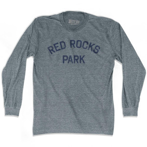 Red Rocks Park Adult Tri-Blend Long Sleeve T-Shirt - Athletic Grey