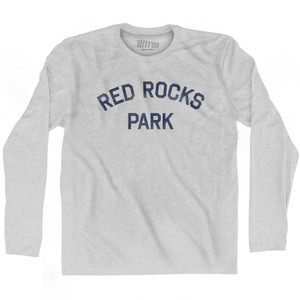 Red Rocks Park Adult Cotton Long Sleeve T-Shirt - Grey Heather