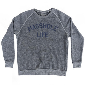 Masshole Life Adult Tri-Blend Sweatshirt - Athletic Grey