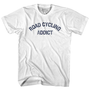 Road Cycling Addict Adult Cotton T-shirt-White Road Cycling Addict Adult Cotton T-shirt-White