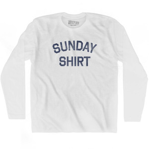 Sunday Shirt Adult Cotton Long Sleeve T-Shirt - White