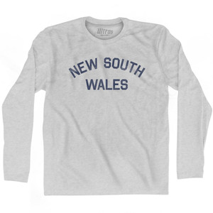 New South Wales Adult Cotton Long Sleeve T-Shirt - Grey Heather