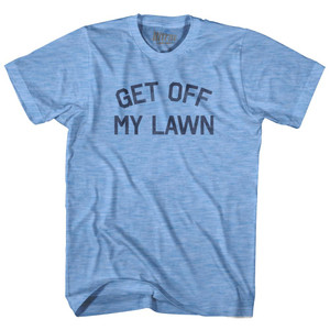 Get Off My Lawn Adult Tri-Blend T-Shirt-Athletic Blue