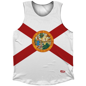 Florida State Flag Athletic Tank Top-White
