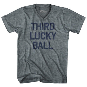 Third Lucky Ball Adult Tri-Blend V-Neck T-Shirt - Athletic Grey