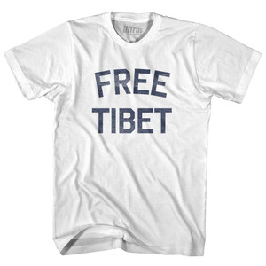 Free Tibet Adult Cotton T-Shirt-White