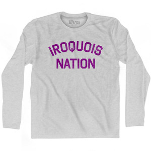 Iroquois Nation Adult Cotton Long Sleeve T-Shirt - Grey Heather