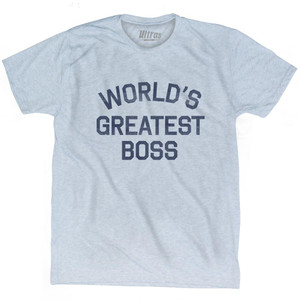 World's Greatest Boss Adult Tri-Blend T-Shirt - Athletic White