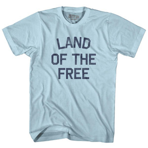 Land Of The Free Adult Cotton T-Shirt - Light Blue