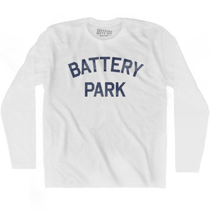Battery Park Adult Cotton Long Sleeve T-Shirt - White
