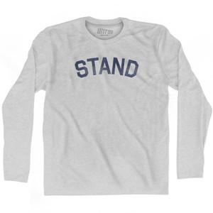 Stand Adult Cotton Long Sleeve T-Shirt - Grey Heather Stand Adult Cotton Long Sleeve T-Shirt - Grey Heather