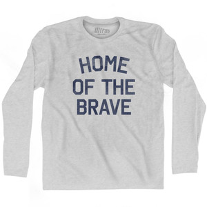 Home Of The Brave Adult Cotton Long Sleeve T-Shirt - Grey Heather Home Of The Brave Adult Cotton Long Sleeve T-Shirt - Grey Heather