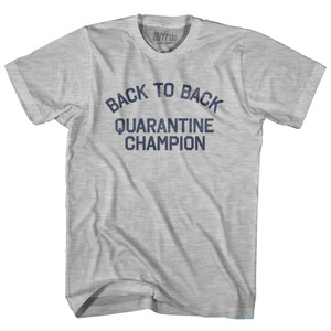 Back To Back Quarantine Champion Womens Cotton Junior Cut T-Shirt - Grey Heather