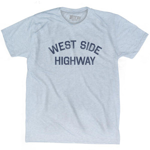 West Side Highway Adult Tri-Blend T-Shirt-Athletic White