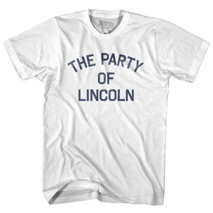 The Party Of Lincoln Adult Cotton T-Shirt - White