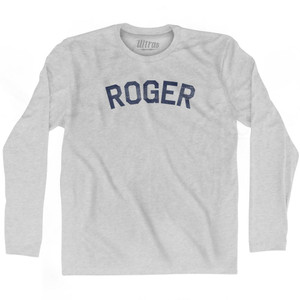 Roger Adult Cotton Long Sleeve T-Shirt - Grey Heather