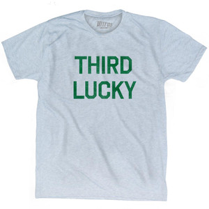 Third Lucky Adult Tri-Blend T-Shirt - Athletic White