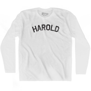 Harold Adult Cotton Long Sleeve T-Shirt - White