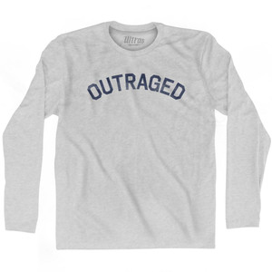 Outraged Adult Cotton Long Sleeve T-Shirt - Grey Heather