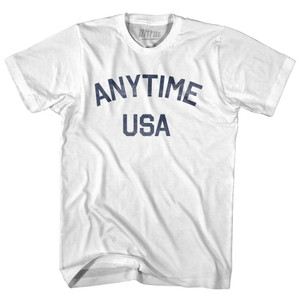 Anytime USA Womens Cotton Junior Cut T-Shirt - White