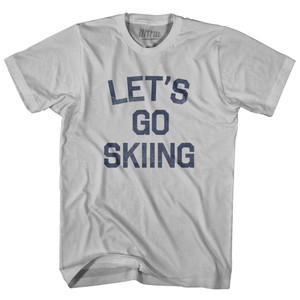 Lets Go Skiing Adult Cotton T-Shirt - Cool Grey