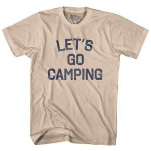Lets Go Camping Adult Cotton T-Shirt - Creme
