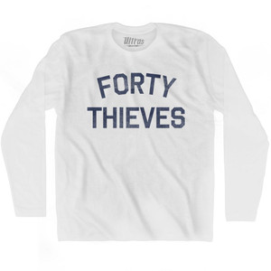Forty Thieves Adult Cotton Long Sleeve T-Shirt - White