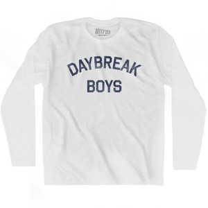 Daybreak Boys Adult Cotton Long Sleeve T-Shirt-White