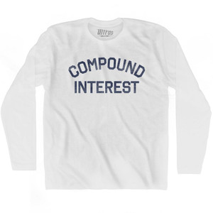 Compound Interest Adult Cotton Long Sleeve T-Shirt - White