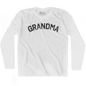 Grandma Adult Cotton Long Sleeve T-Shirt - White