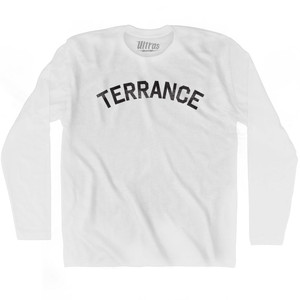 Terrance Adult Cotton Long Sleeve T-Shirt - White