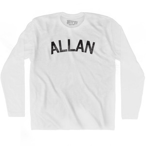 Allan Adult Cotton Long Sleeve T-Shirt - White