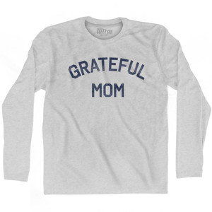 Grateful Dad Adult Cotton Long Sleeve T-Shirt-Grey Heather